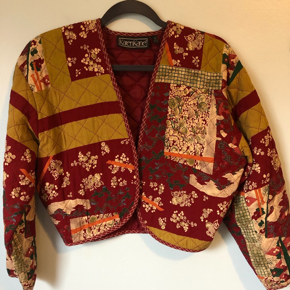 Quilted Colorful Cropped Jacket